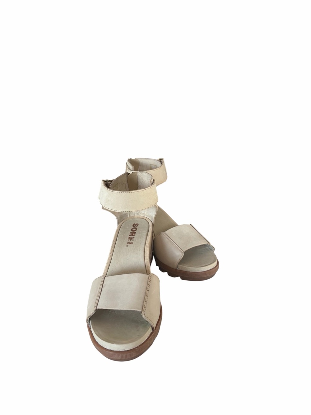 Sorel Joanie II  Beige Taupe Ankle Strap Sandals